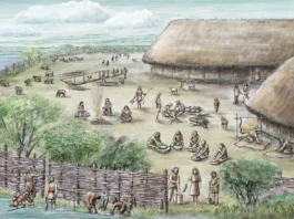 Reconstruction of village life 5000 years ago in the oldest village in Schleswig-Holstein; Oldenburg LA 77